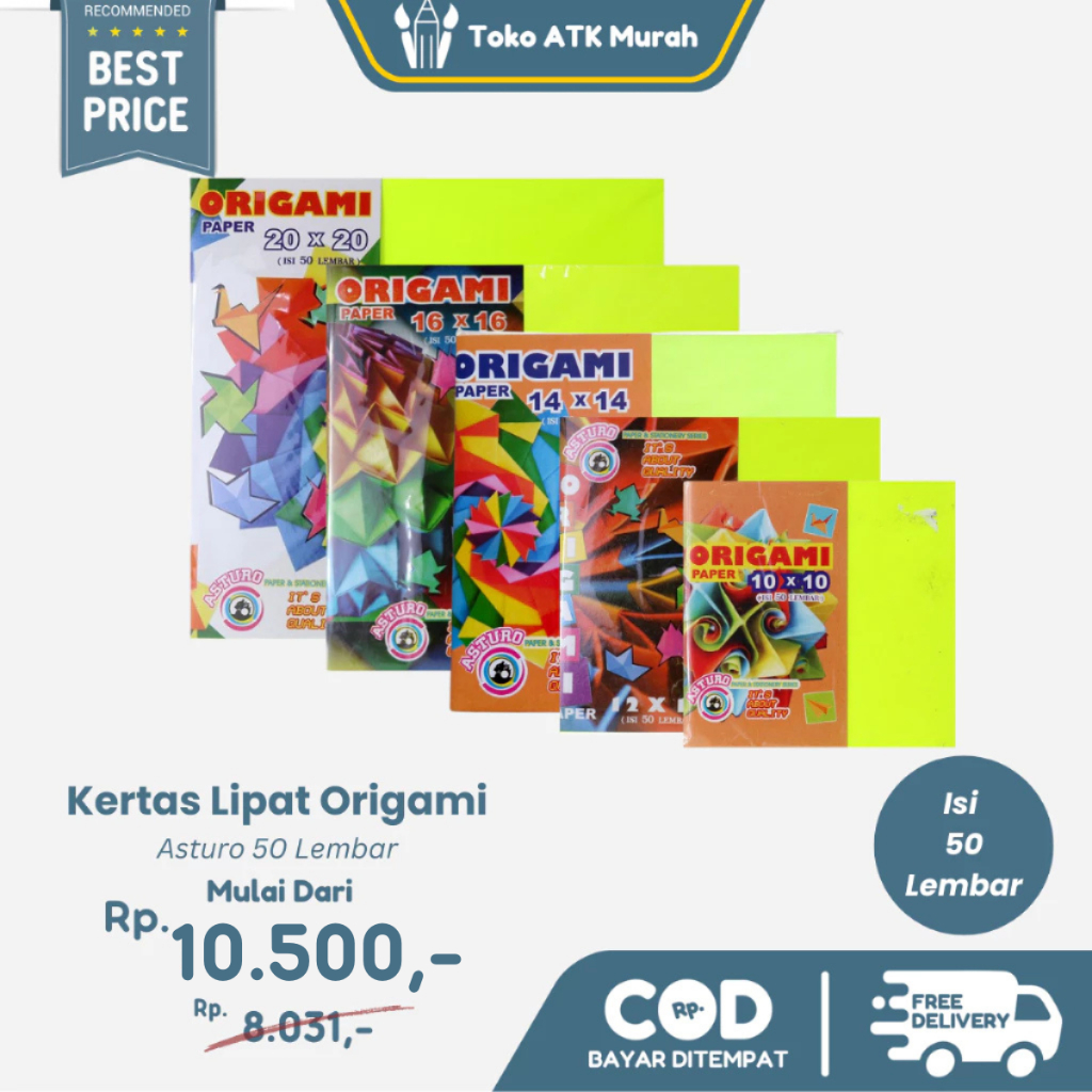 

Kertas Lipat Origami Asturo 14 x 14 cm isi 50 lembar