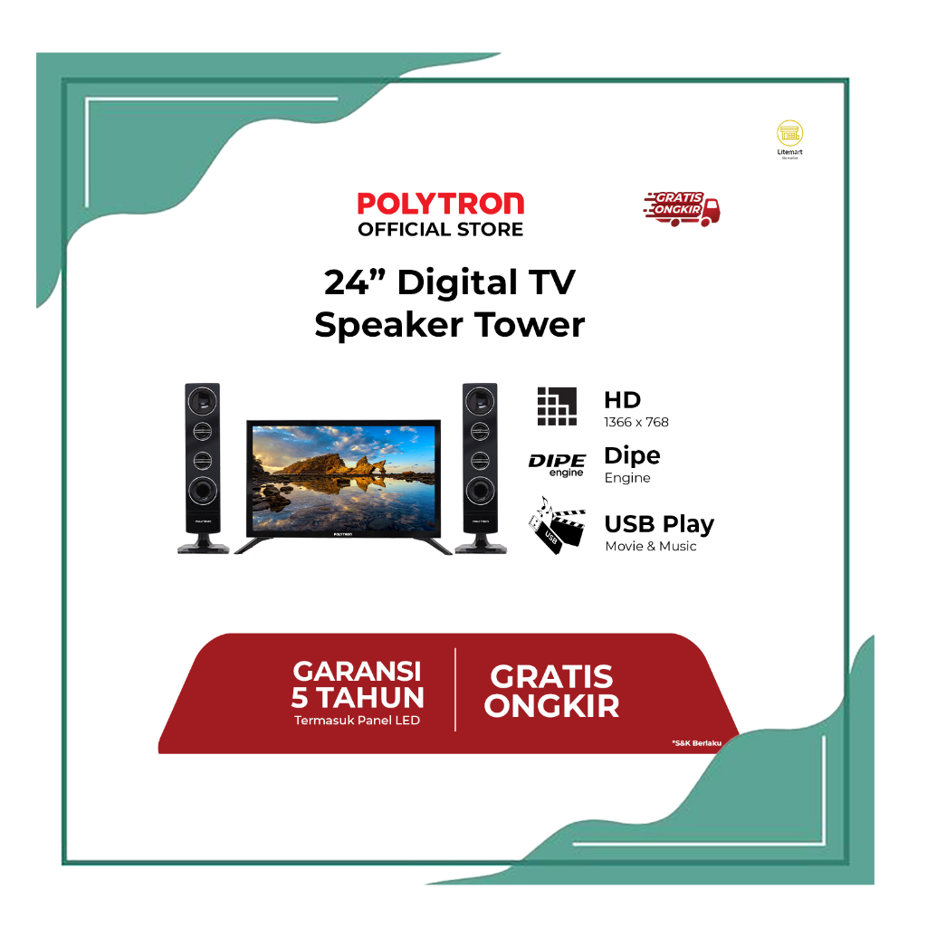 POLYTRON LED DIGITAL TV 24'" PLD-24TV1855