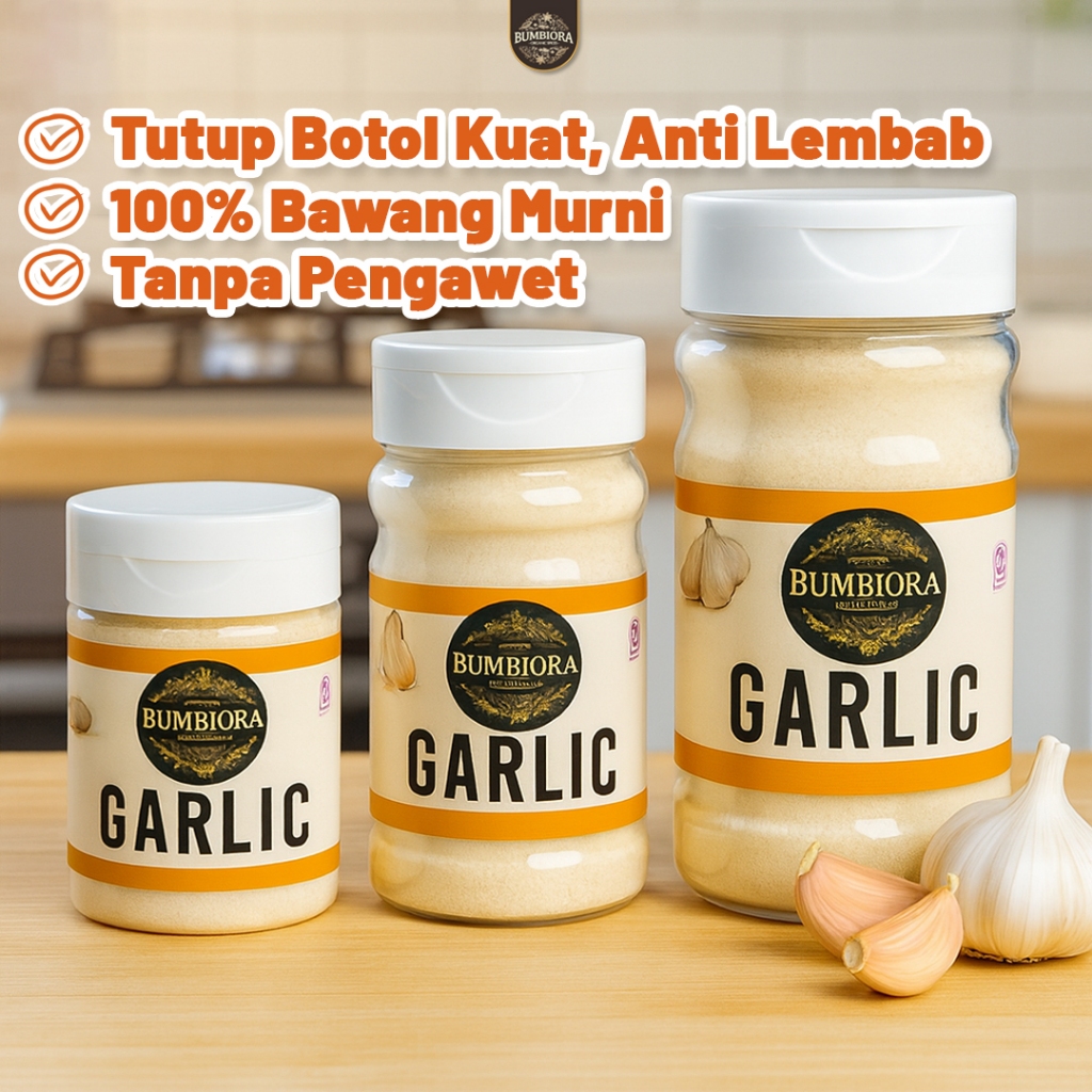

Bumbiora Bawang Putih Bubuk Murni | Garlic Powder Premium - 100gr 75gr 45gr