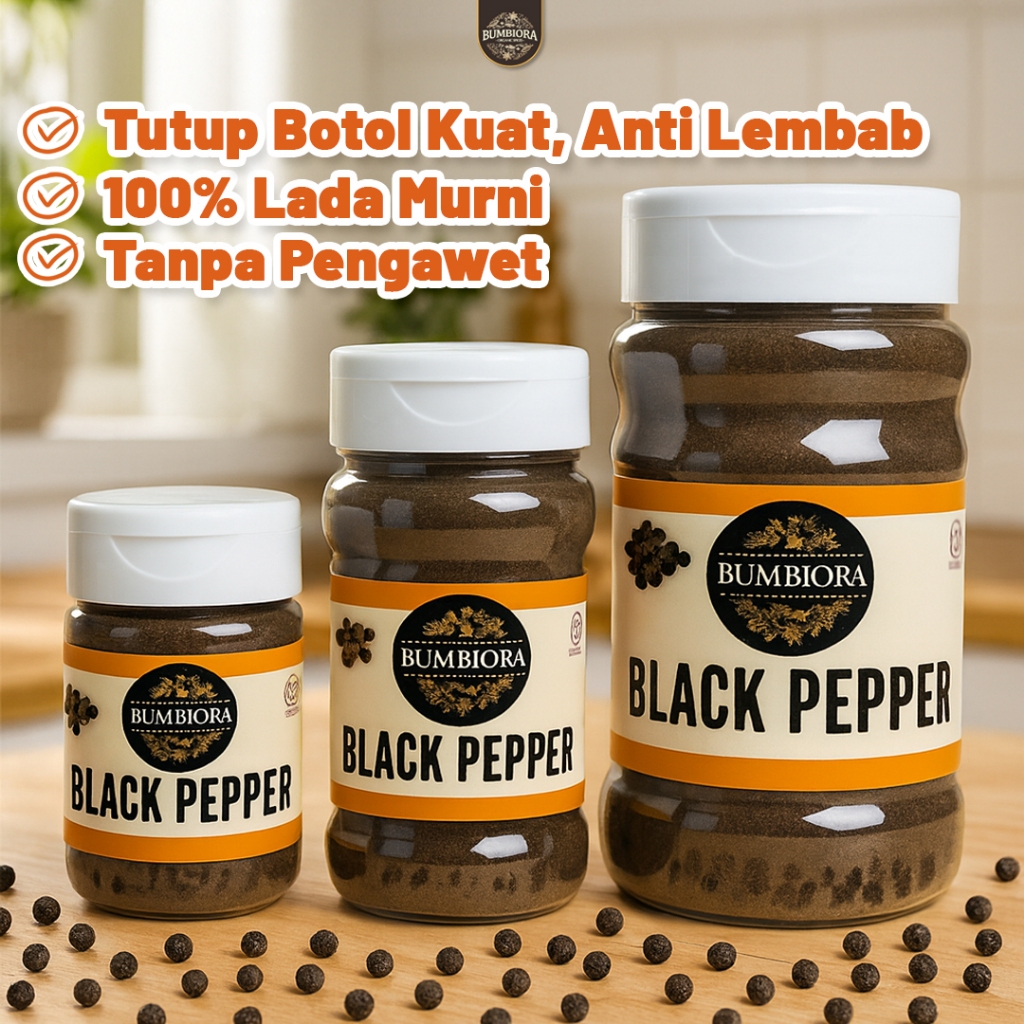 

Bumbiora - Lada Hitam Bubuk Murni | Blackpepper Powder Premium - 90gr 50gr 30gr
