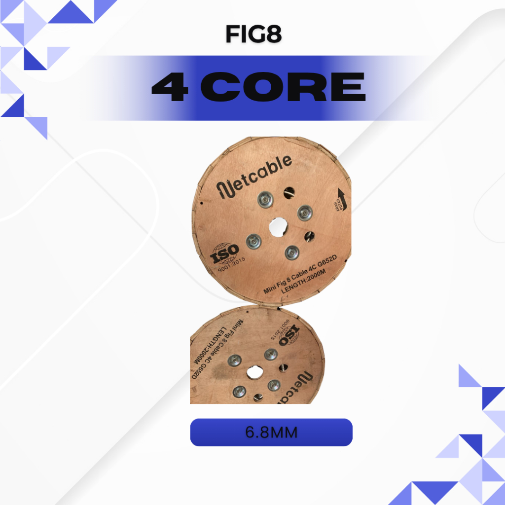 KU 4  core Fig8 Seling G652D - Udara Kabel Fiber Optik Adss Duct 1Haspel