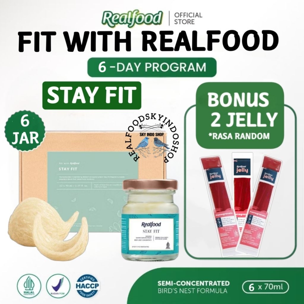

Realfood Stay Fit Trial 6 Botol Bonus Jelly ( Minuman Sarang Burung Walet ) RSIS