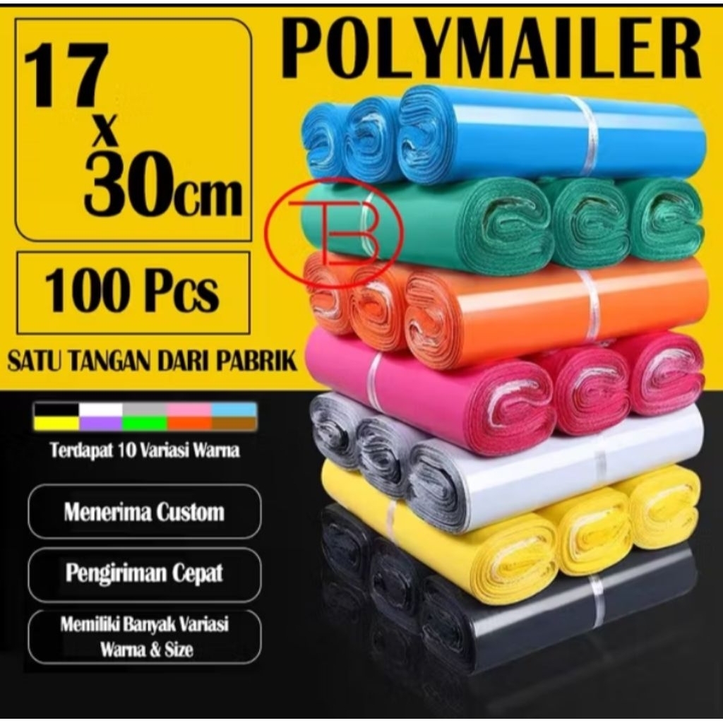 

Fumu kantong plastik packing Polymailer 17X30CM / Polymailer LDPE Glossy isi 100 pcs