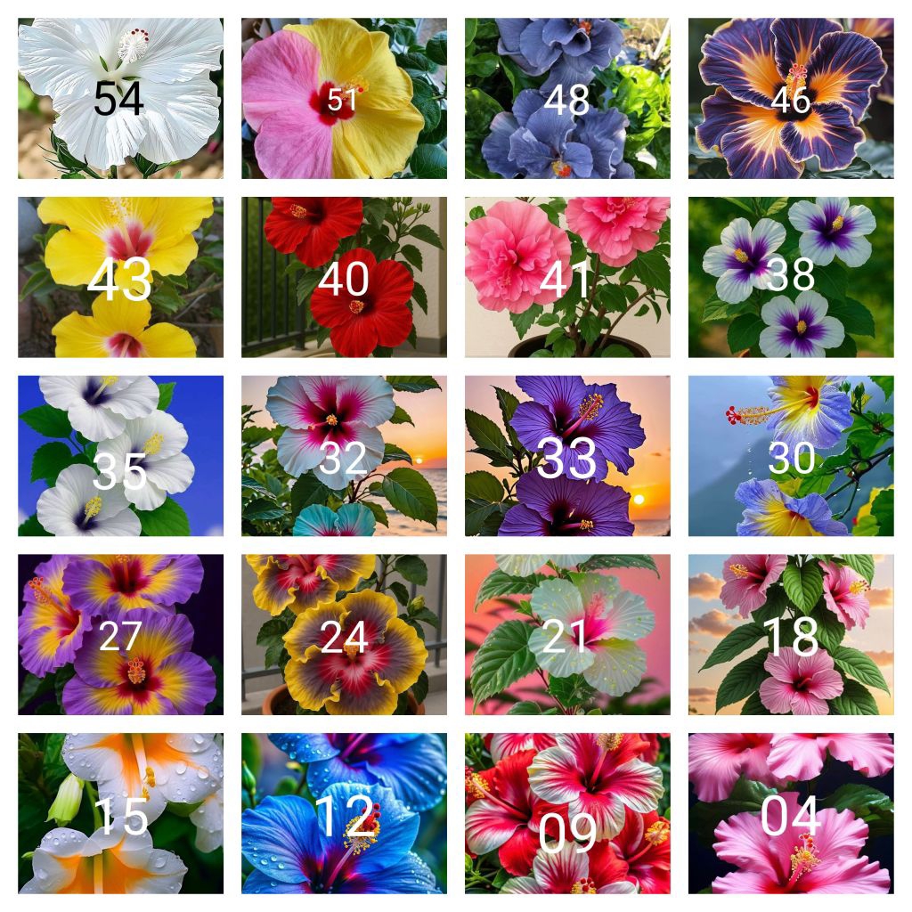 Tanaman hias paket 20 kembang sepatu jenis2x bunga