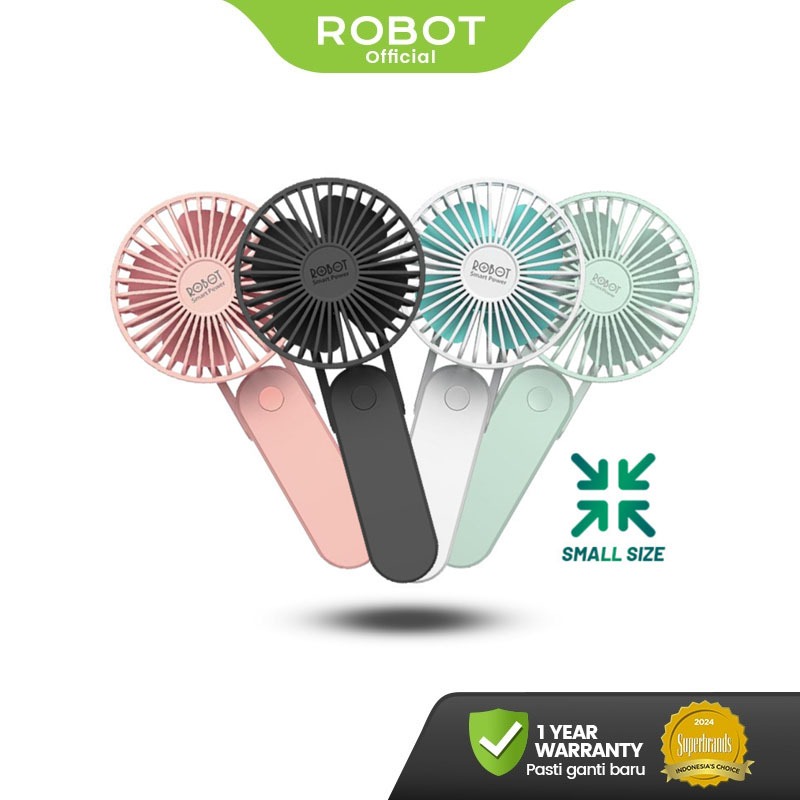 ROBOT Kipas Angin Mini Portable 2000mAH Powerbank Foldable Mini Fan RT-BF11 Original - Garansi 1 Tah