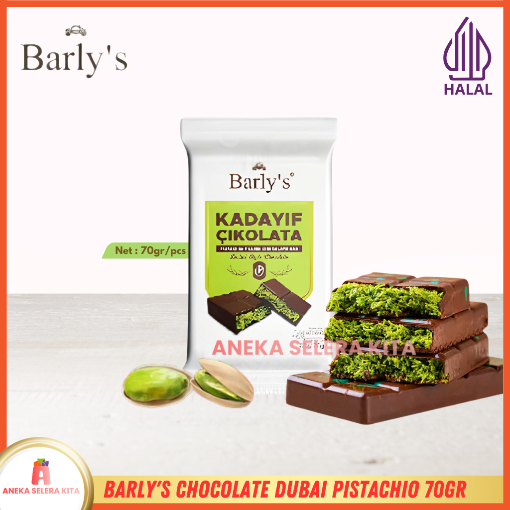 

Barly's Kadayif Cikolata Chocolate Dubai Pistachio - Halal 70gr