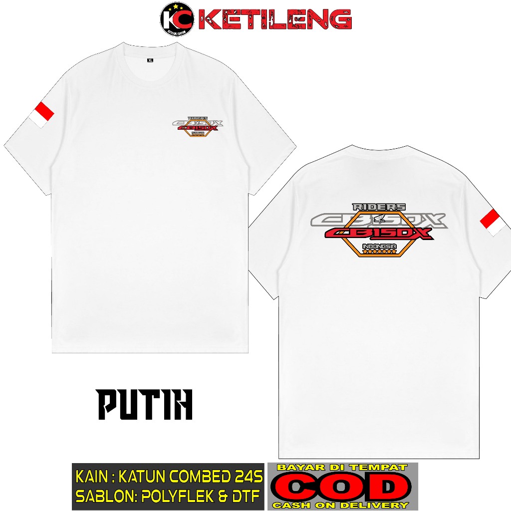 KAOS HONDA CB 150 X MODEL 2 BAHAN COTTON COMBED 24S TEBAL BISA COD KAOS DISTRO KAOS KEREN