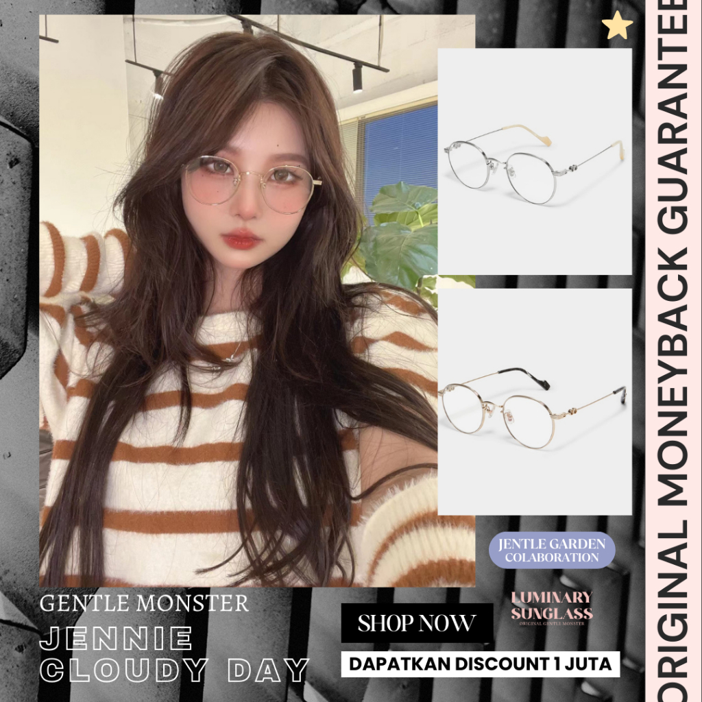 [ORIGINAL] GM Jennie Cloudy Day Jentle Garden Edition Sunglasses / Kacamata Hitam / Glasses
