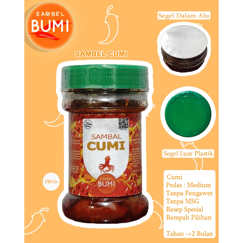 

SAMBEL BUMI - Sambal Cumi / Kerang / Dendeng Pedas Nagih [150 Gram] PROMO Sambel Enak Murah