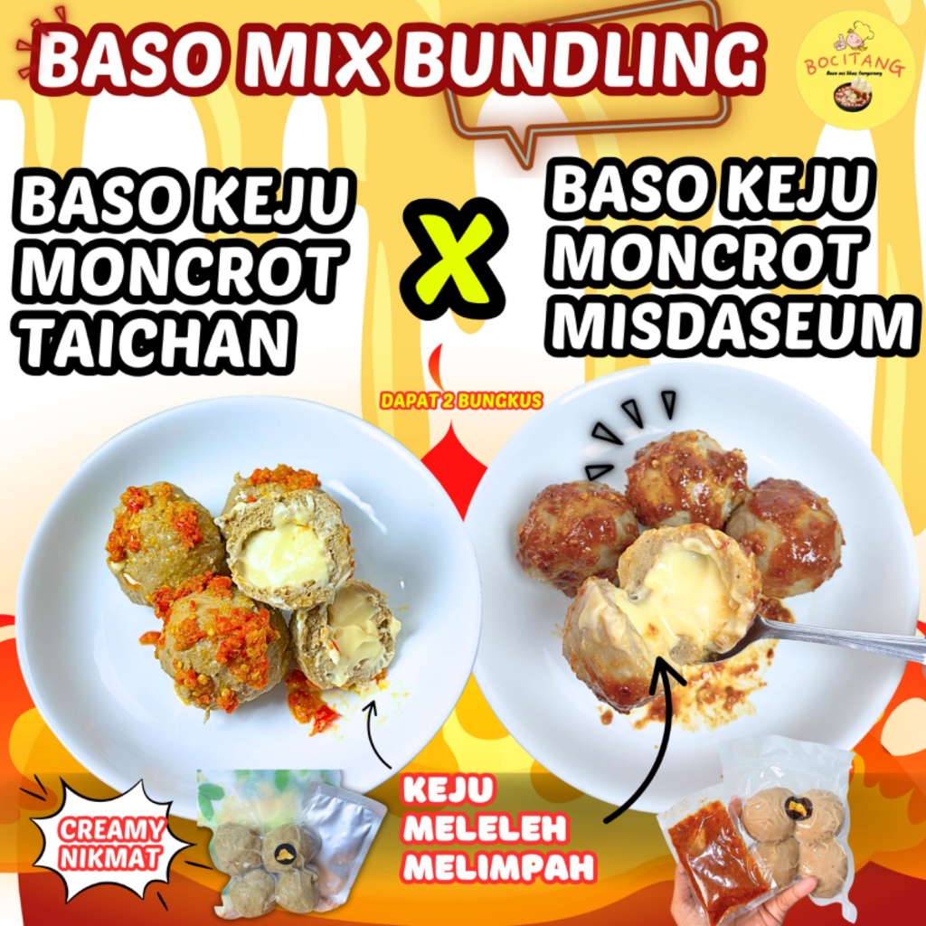 

BAKSO MIX BUNDLING BASO KEJU MONCROT SAMBAL TAICHAN X BASO KEJU MONCROT SAMBAL MISDASEUM (AMIS LADA ASEUM)