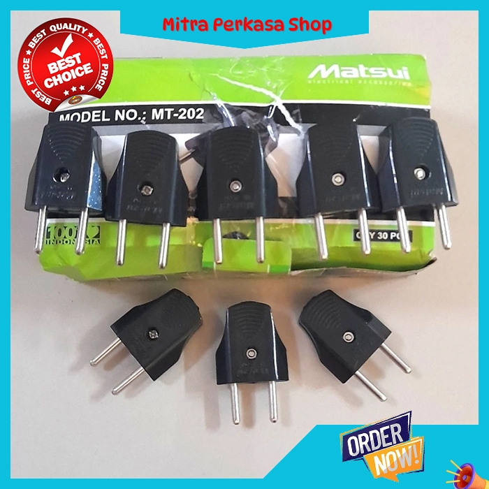 Steker Gepeng Matsui / Colokan Listrik Gepeng Matsui Hitam