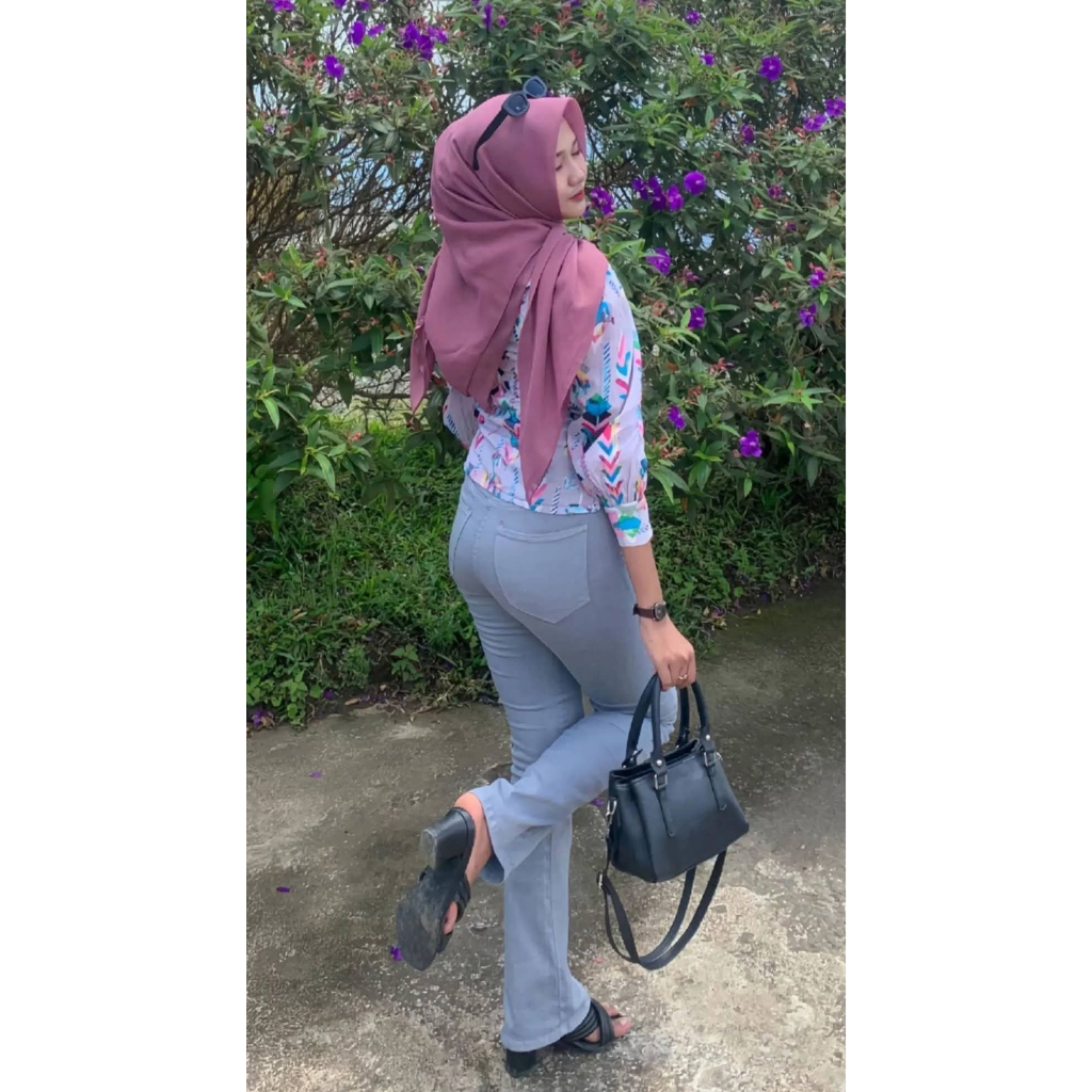 HW Cutbray Jeans Wanita Celana Cutbray Stretch Kekinian Cutbray Flared Premium Celana Panjang Wanita