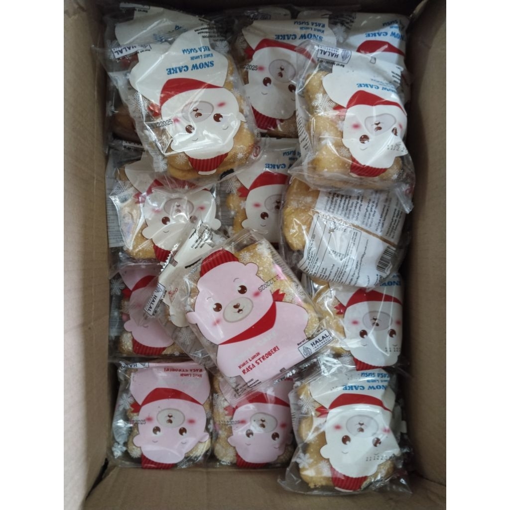 

Snow Cake Kukis Lunak Mix Rasa Stroberi & Susu 5 Pcs