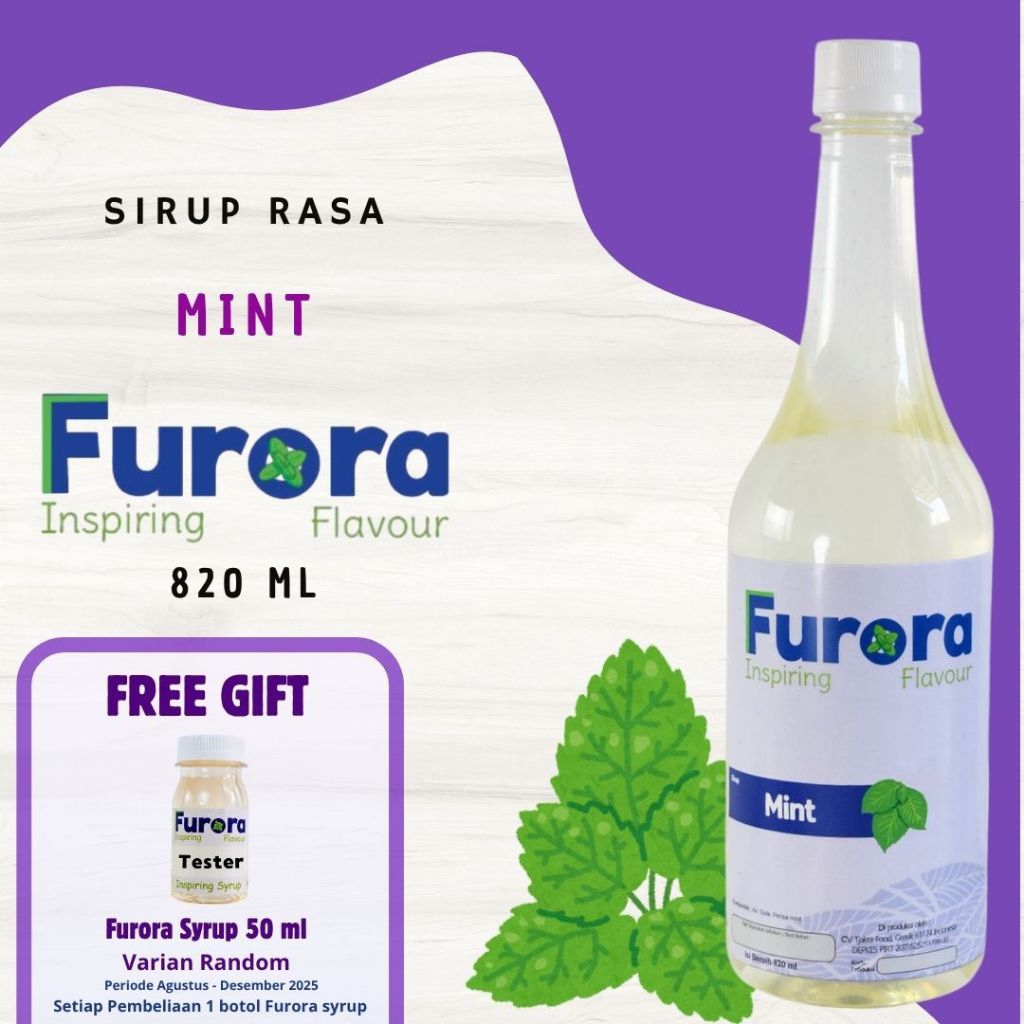 

Sirup Mint 820 ml - Furora Syrup l Sirup Cafe