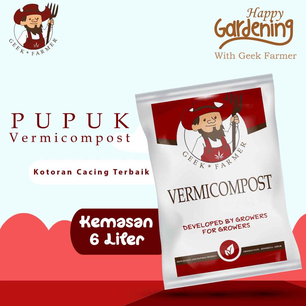 Geek Farmer - Pupuk Kompos Kascing Vermicompost – Kompos Cacing Organik Tanaman Subur
