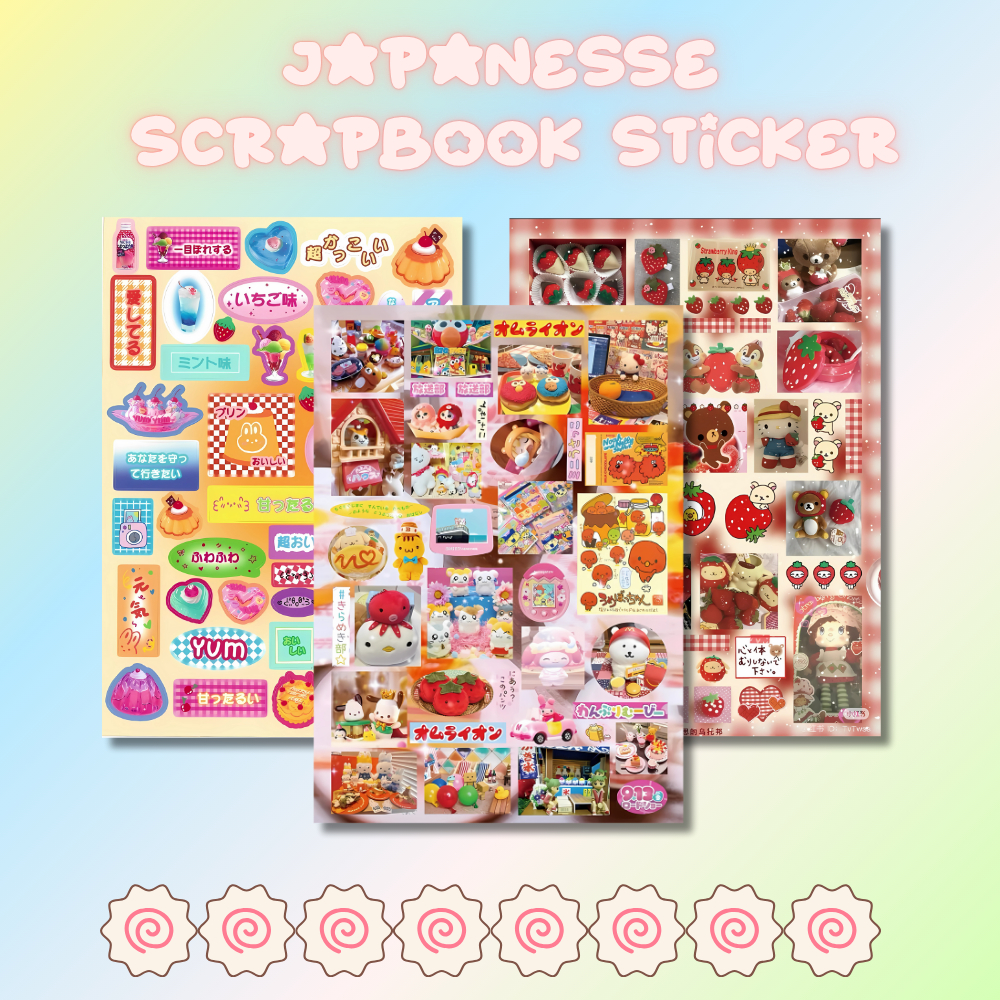 

(belum digunting) scrapbook sticker japanesse | sticker aesthetic kekinian murah