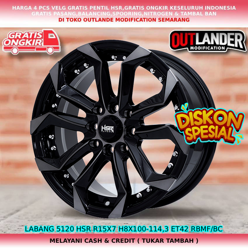 velg hsr labang velg r15 untuk mobil Veloz Avanza Livina Panther Xenia Accord VTI Cielo dll
