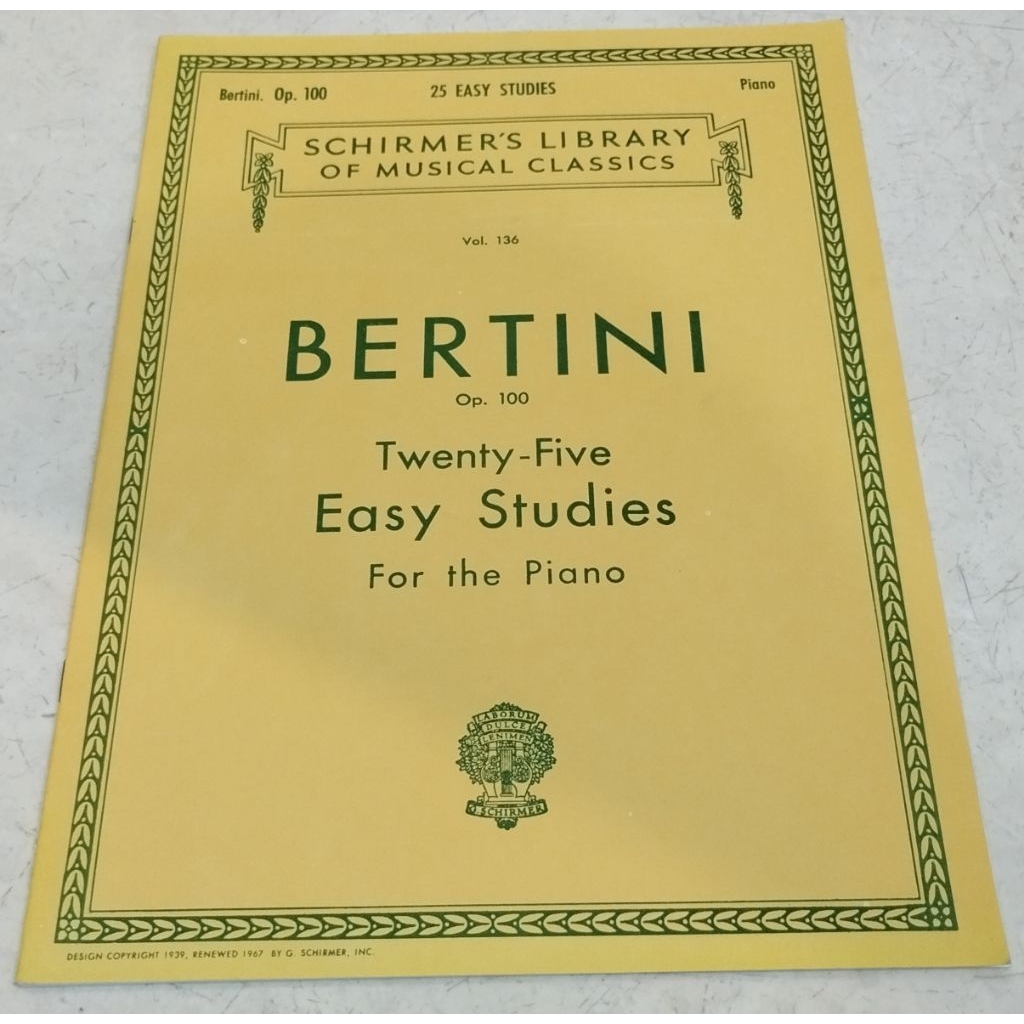 buku music Bertini. op. 100