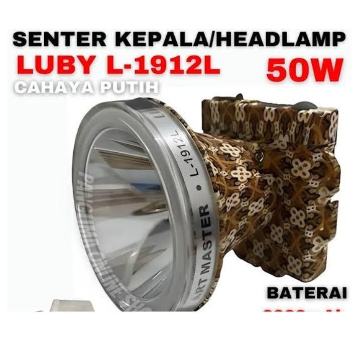 SENTER KEPALA LUBY L-1912 50W CAHAYA PUTIH - WATERPROOF L-1912 - SUPER TERANG