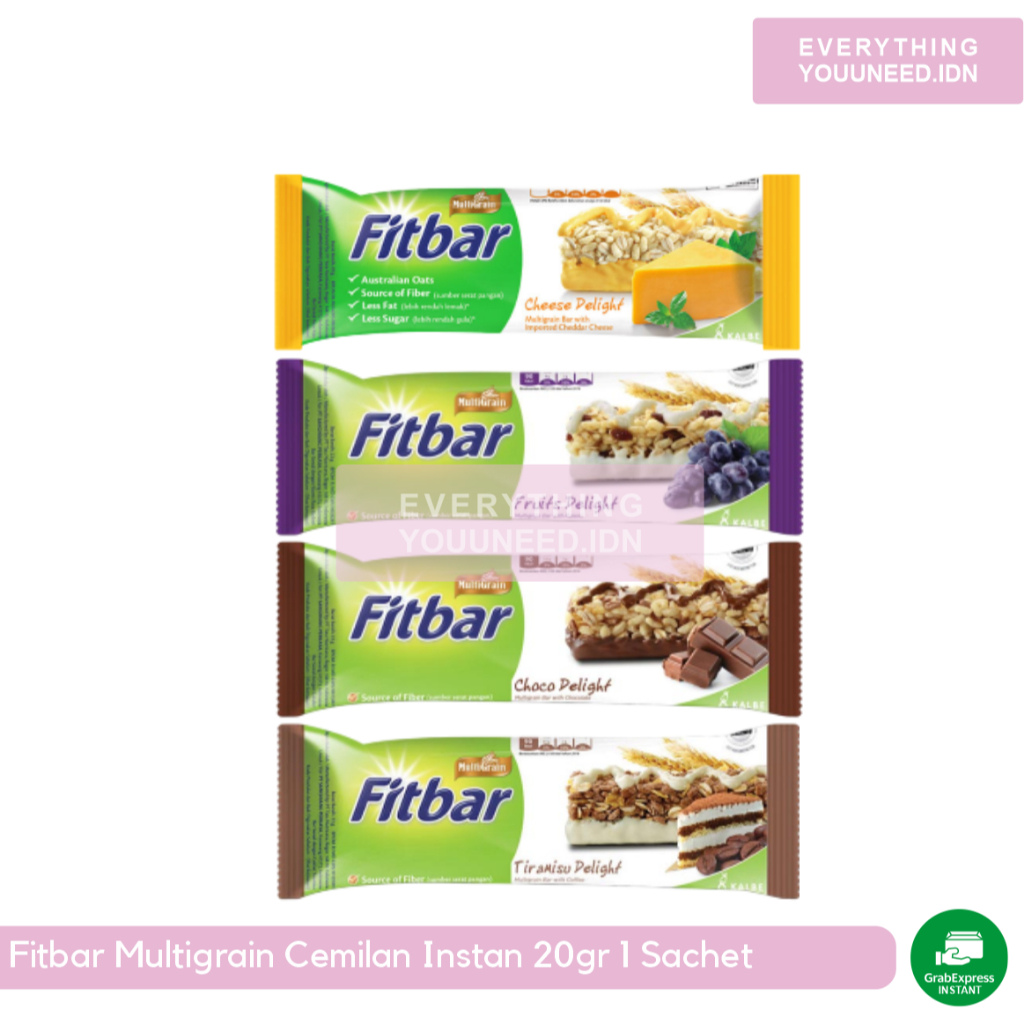 

Fitbar Multigrain Bar Choco/ Fruits/ Tiramisu/ Cheese 20gr