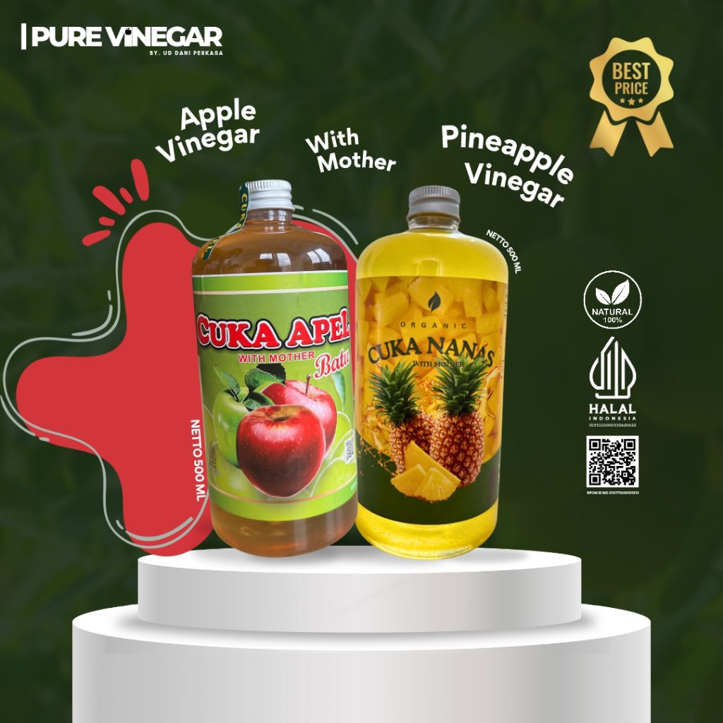 

CUKA APEL CUKA NANAS WITH MOTHER 1000 ML 100% ASLI ORGANIK KOTA BATU