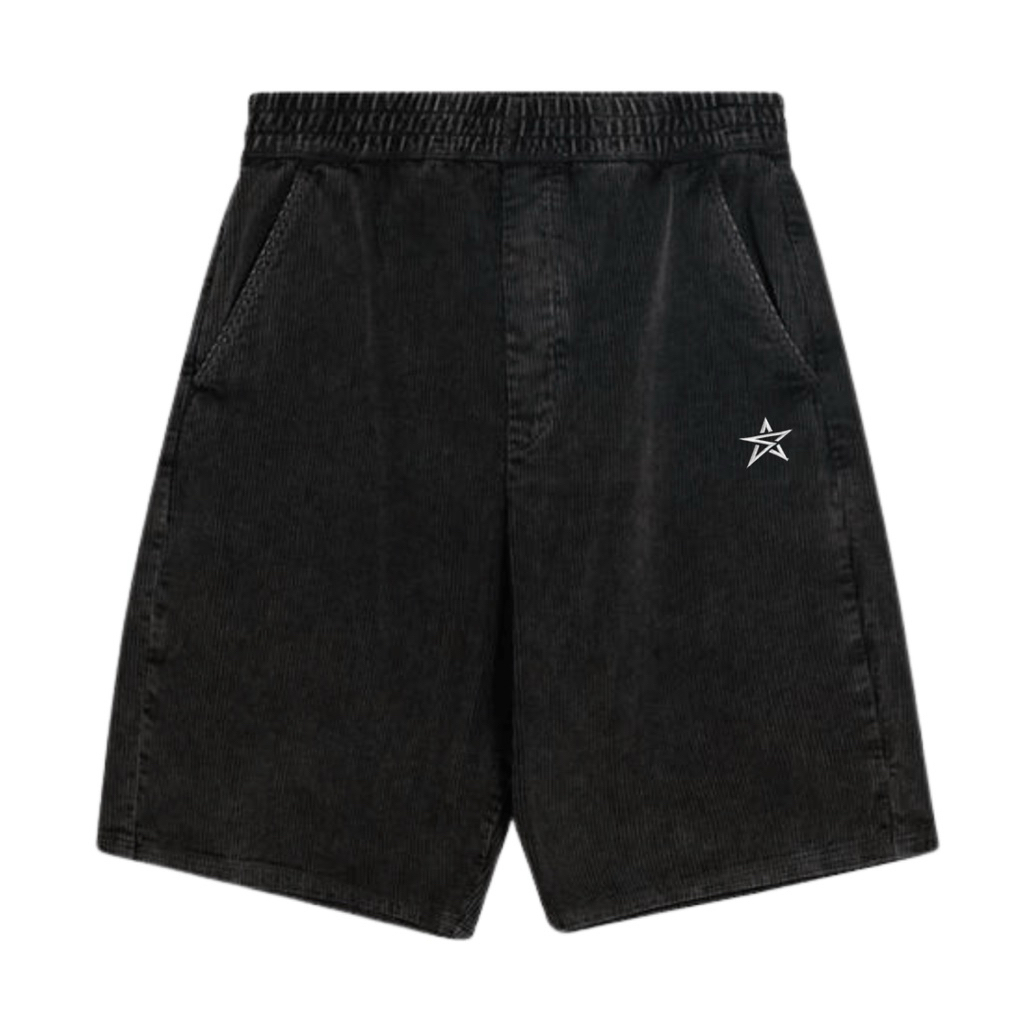 Sai - Ginger Jorts Pants Black Corduroy Carpenter 3/4 Pants