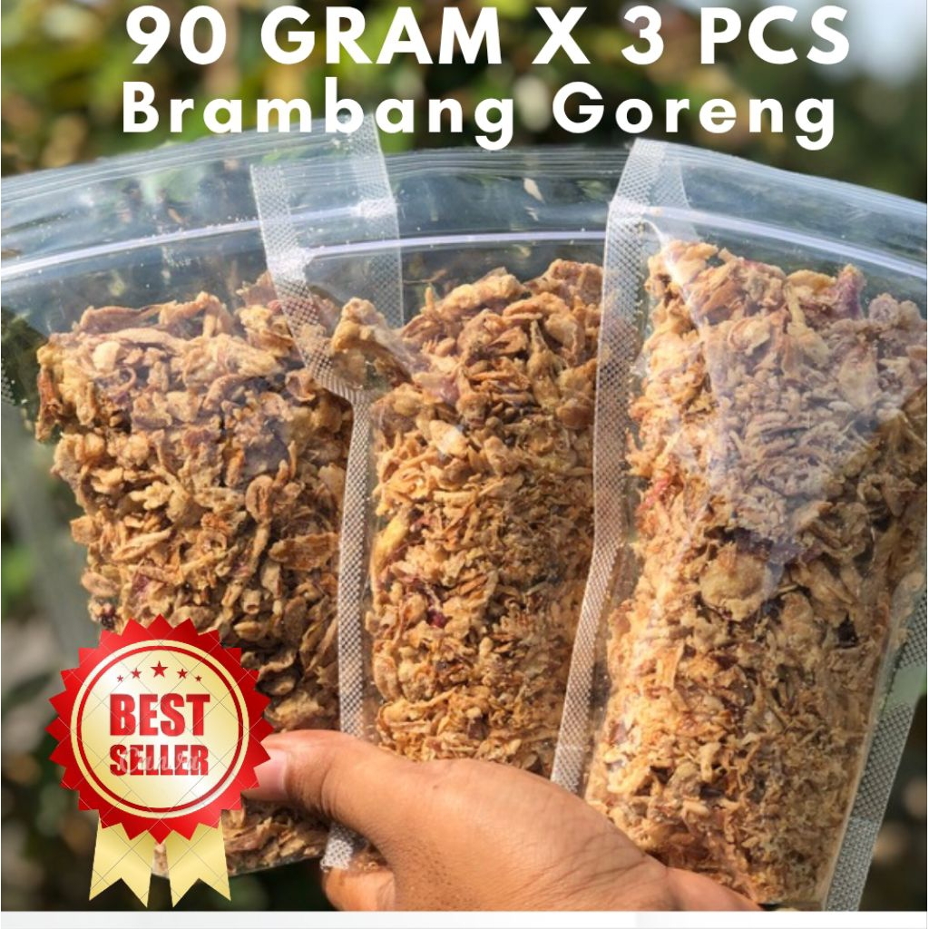 

Brambang Goreng Renyah 90gr x3 | Tanpa Ubi/Singkong | Rasa Original | Tahan Lama