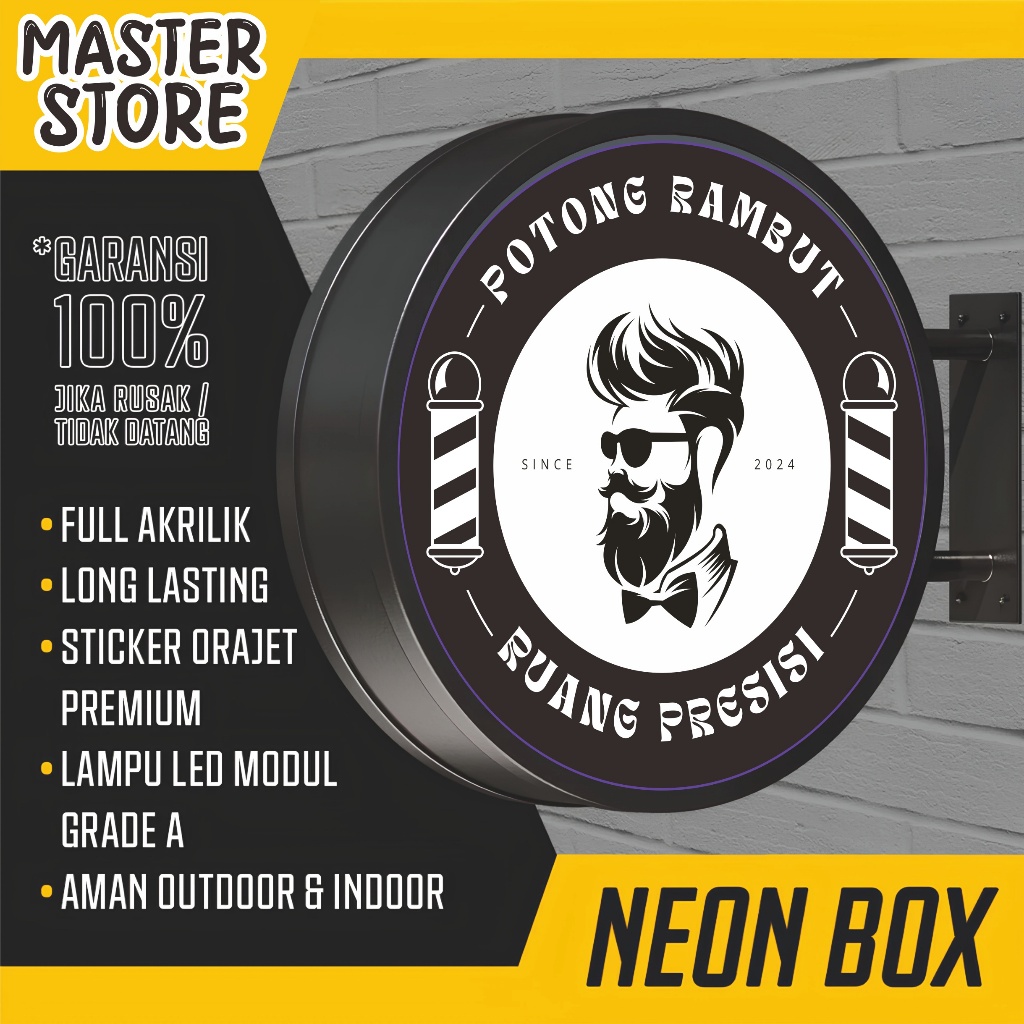 NeonBox Neon Box Indoor Outdoor Premium Custom 2 Sisi + Bracket BULAT KOTAK OVAL PERSEGI PANJANG