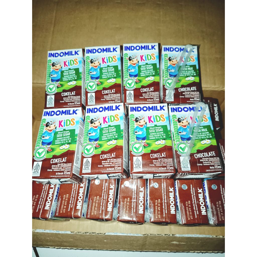 

Susu Indomilk UHT Kids 1 Dus isi 40pcs @115ml Rasa Coklat