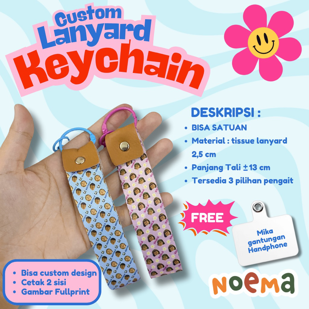 

NOEMA - CUSTOM Lanyard Keychain 2.5cm / Gantungan nama/ Personalized your Lanyard Keychain / bag tag lanyard keychain / gantungan kunci anak / souvenir gantungan kunci/ ganci custom / gantungan tas custom/strap handphone custom/ ganci fullprint/ handstrap