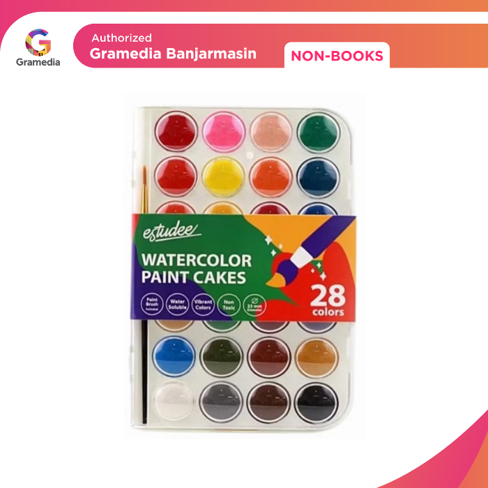 

Gramedia Banjarmasin - Cat Air Estudee Watercolor Cake 28 Warna