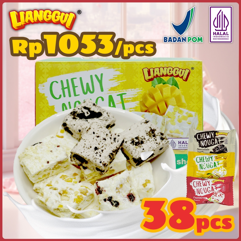 

Buy 19 Get 19 Lianggui Nougat Candy Kerupuk HALAL Renyah Lumer Cemilan Viral untuk Kantor Party