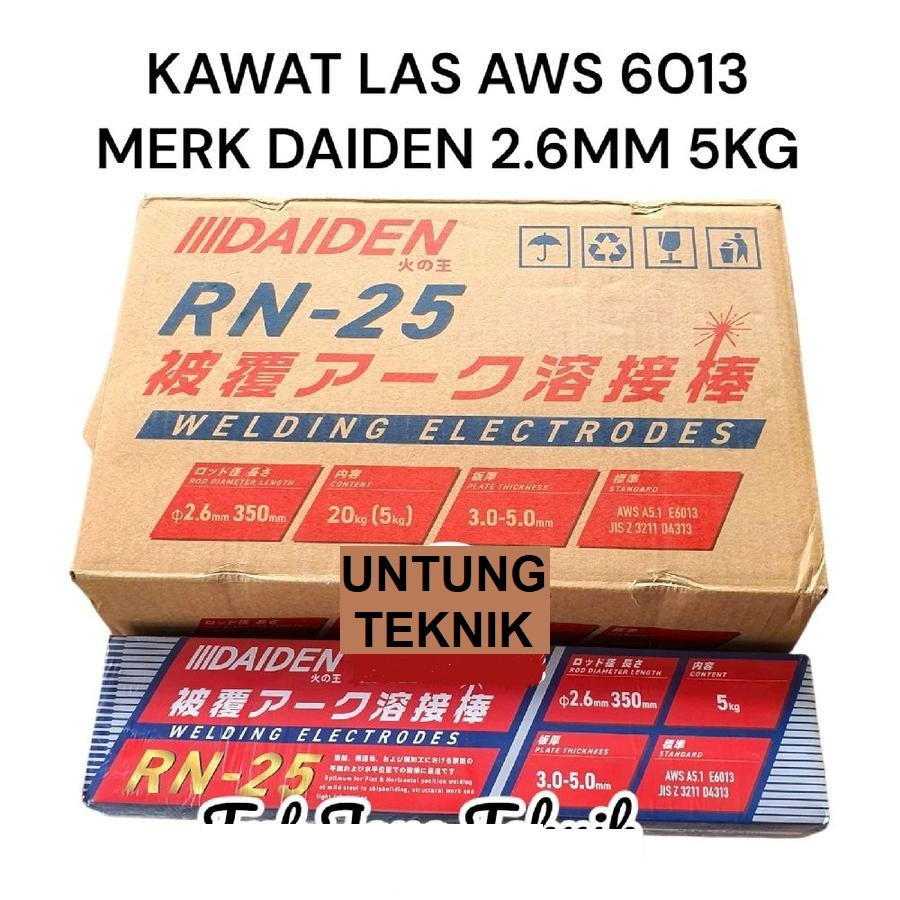 DAIDEN Kawat Electrode Daiden RN-25 E6013 / Kawat Las Untuk MIG MMA 2.6MM