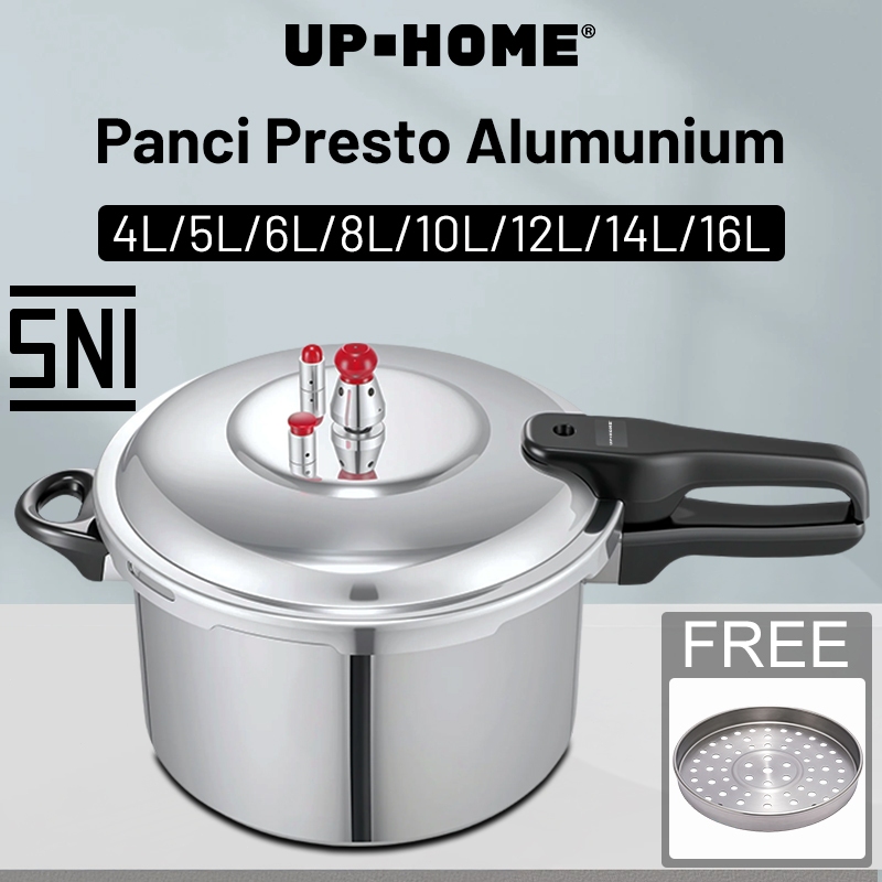 UPHOME Panci Presto Alumunium Serbaguna With Steamer / Anti Lengket Pressure Cooker Untuk Kompor Gas