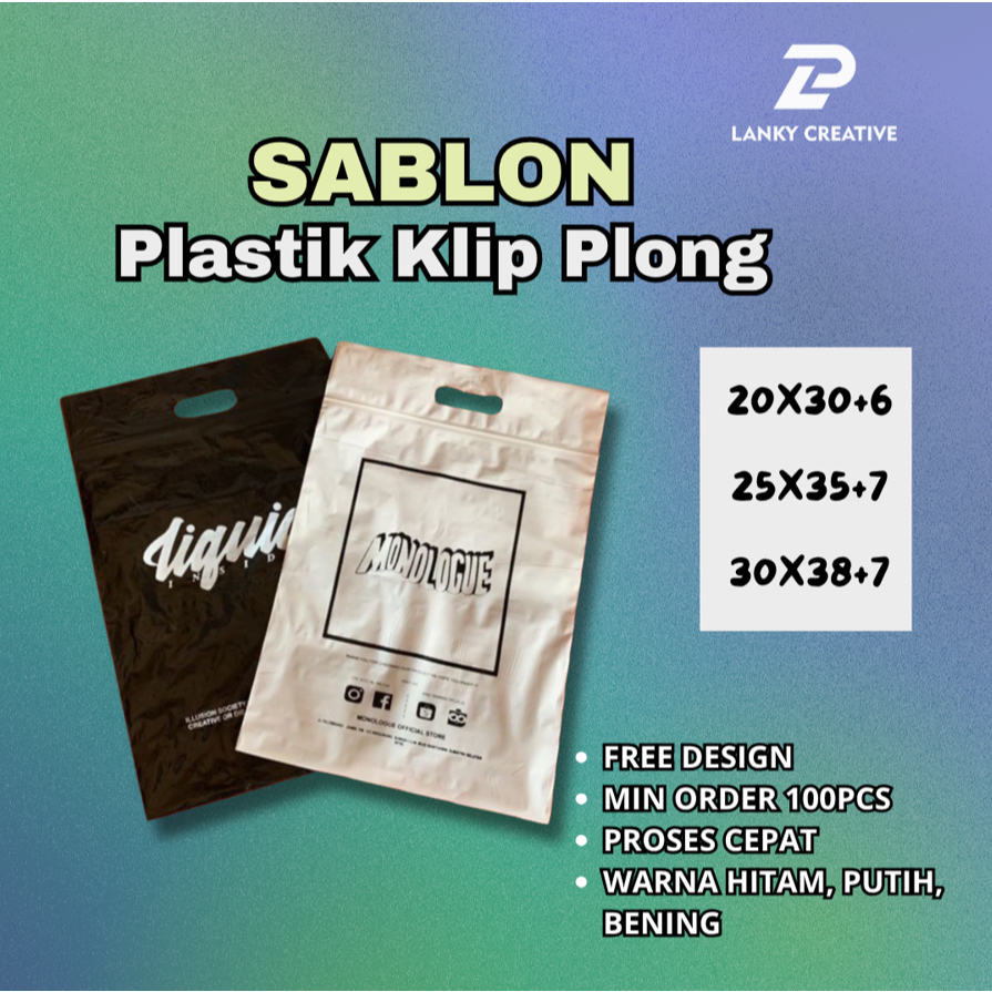 Sablon Plastik KLIP Plong FREE DESIGN CUSTOM