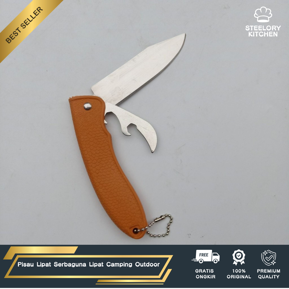 STEELORY Kitchen - Pisau Lipat Serbaguna Lipat Camping Outdoor Pisau Buah Portabel Tajam Stainless