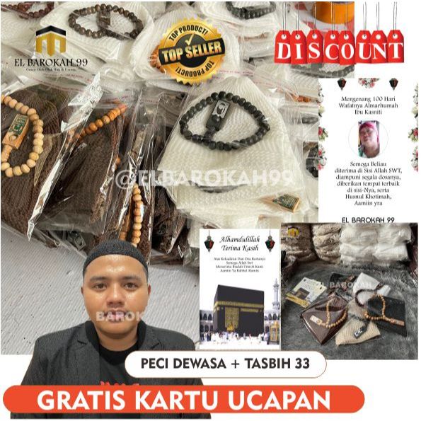 ELBAROKAH99 ELBAROKAH99 Hampers Lebaran, Oleh Oleh Haji/Umroh, Tahlil, Paket Peci Premium Premium+Ta