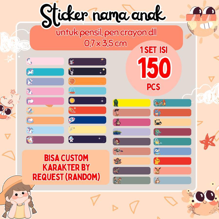 

Label pensil / Sticker Nama Pensil Custom Label Nama Anak Waterproof Tahan Air / sticker vinyl doff