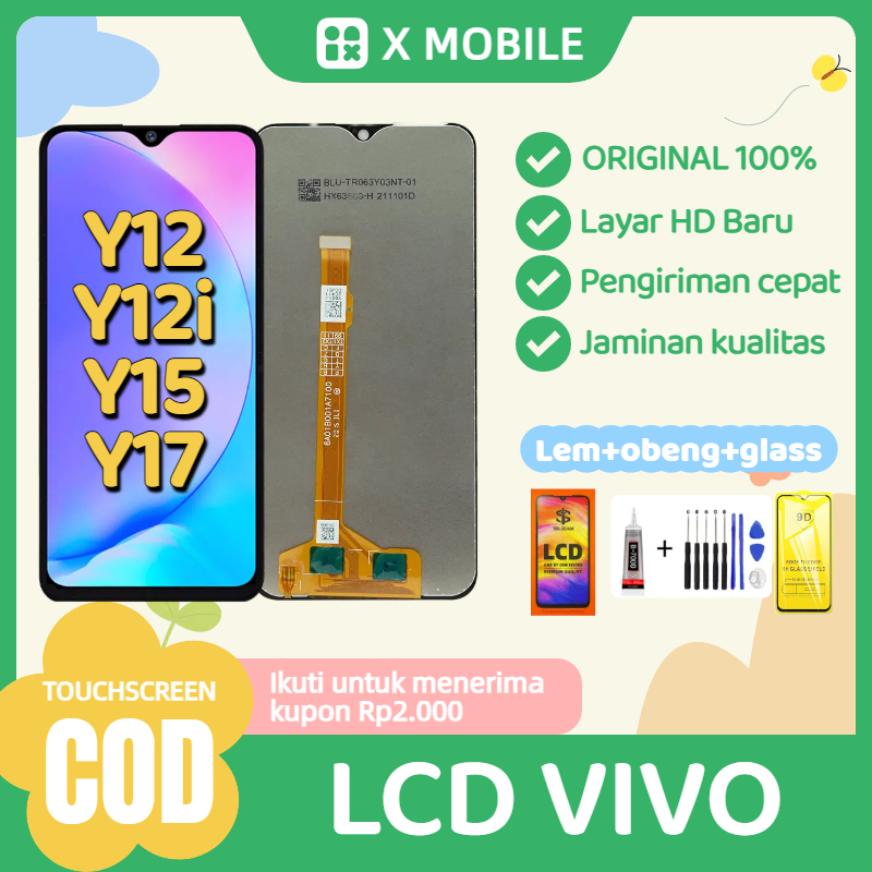 LCD VIVO Y17 / Y12 / Y15 / Y12I / Y3 / Y11 TOUCHSCREEN LAYAR ORI lcd VIVO Y12 original 100% full set