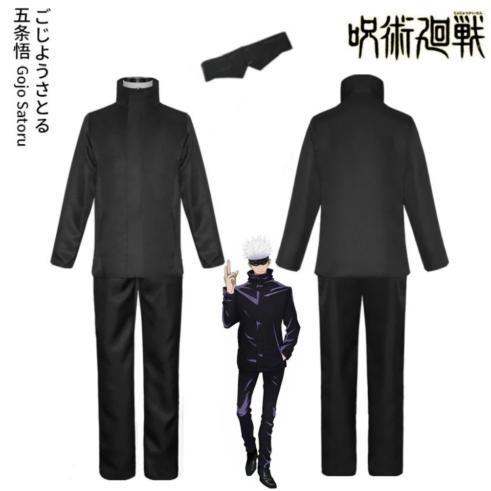 Gojo Satoru Cosplay Seragam JujutsuKaisen Sekolah Menengah Seragam Pakaian Wik untuk Pria