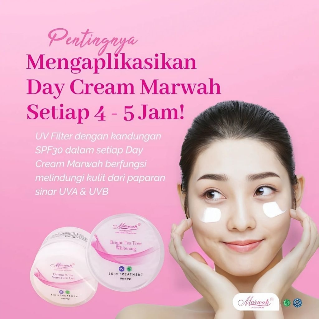 ECER SUNSCREEN MARWAH ECER Day Cream MARWAH SKINCARE platinum diamond bright yea tree oily derma acn
