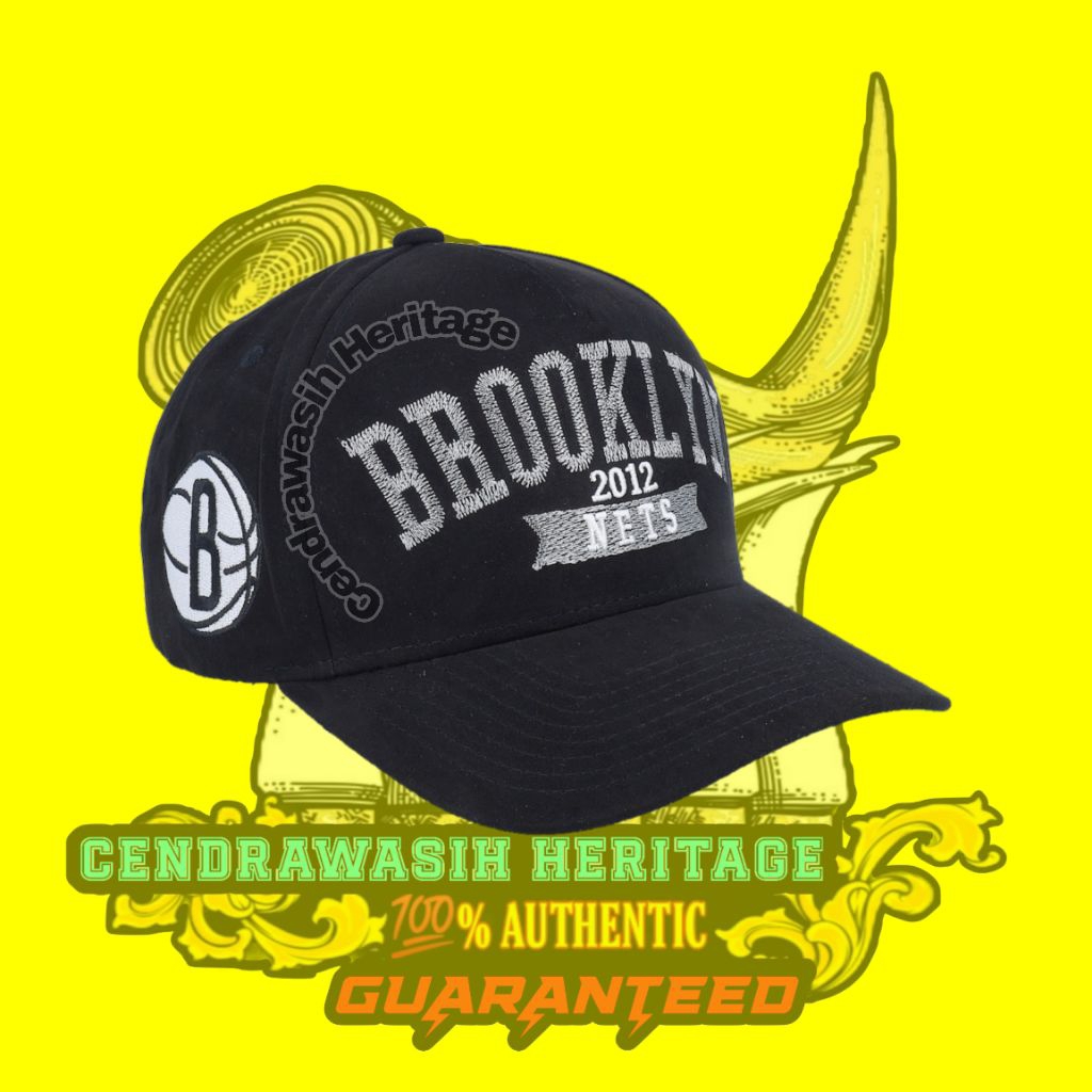 Mitchell & Ness Brooklyn Nets Shady Suede Pro Black A-Frame Adjustable Cap Original