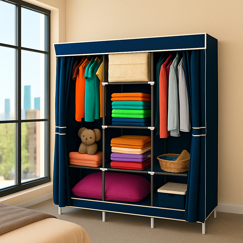 Lemari Baju Kain Portable - Lemari Pakaian Aesthetic - Lemari Baju Minimalis - Lemari Kain Resleting