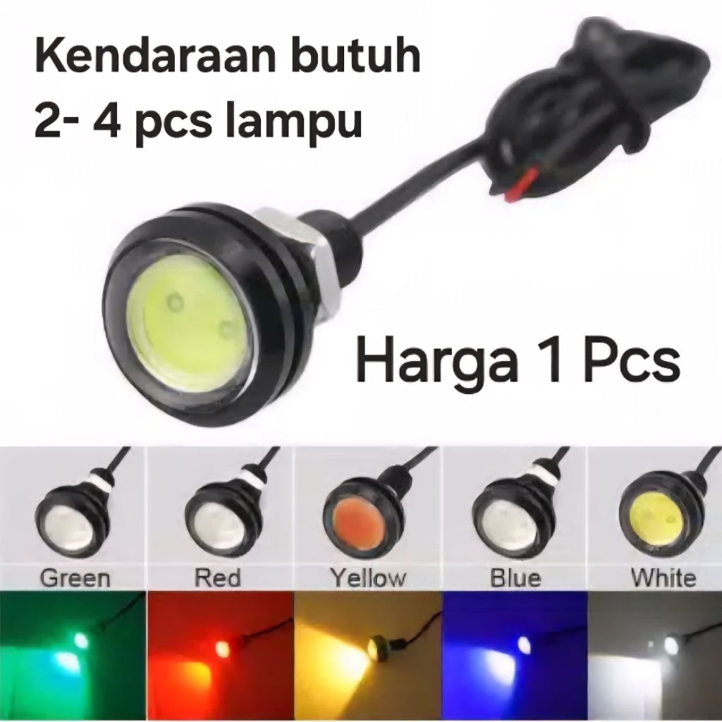PROMO TERBARU LAMPU DRL LED EAGLE EYE (MATA ELANG) SEIN SEN RETING MINI PROJI WARNA KUNING PLASMA