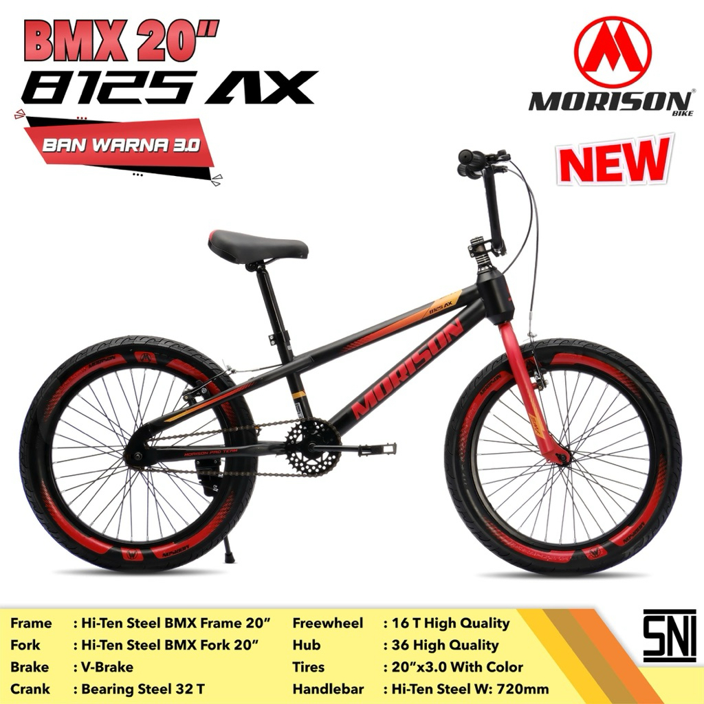 Sepeda BMX 20inch Morison 8125AX / 8125AX DB Ban Besar 3.0