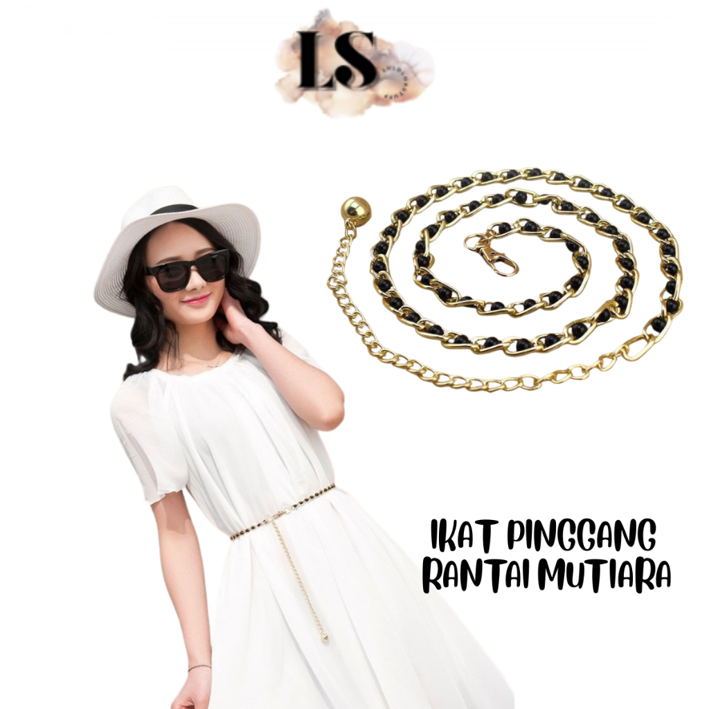 LS - IKAT PINGGANG H163 IKAT PINGGANG MODEL RANTAI MUTIARA IMITASI FASHION WANITA BELT