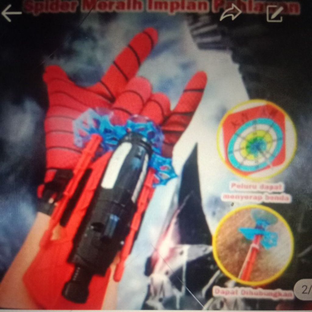 sarung tangan spider man/ mainan anak /super hero