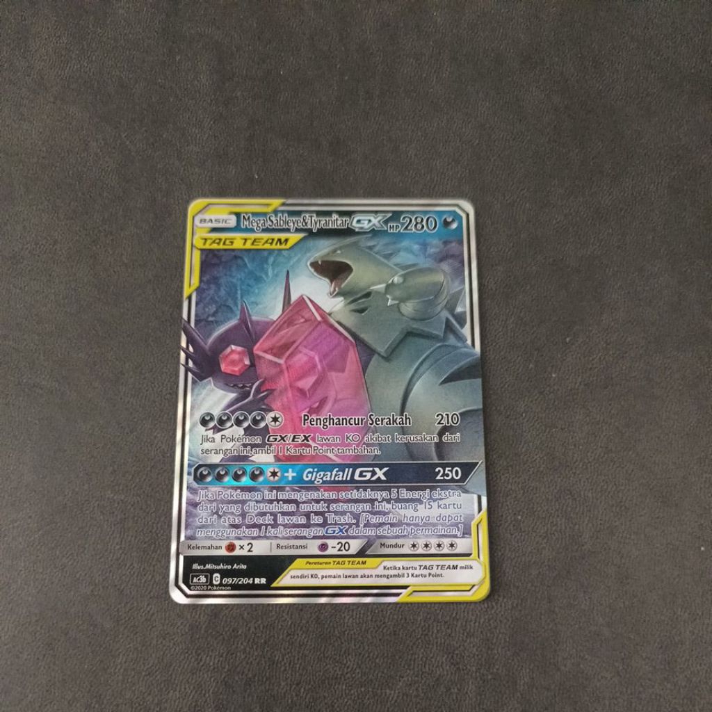 Kartu Pokemon Indonesia - Mega Sableye & Tyranitar GX Tag Team RR