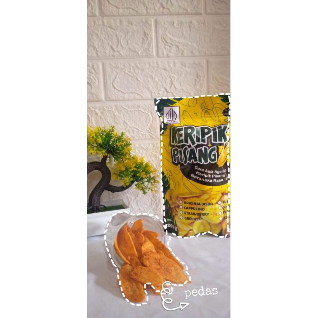 

keripik pisang 200 gr viral varian rasa pedas enak bikin nagihh