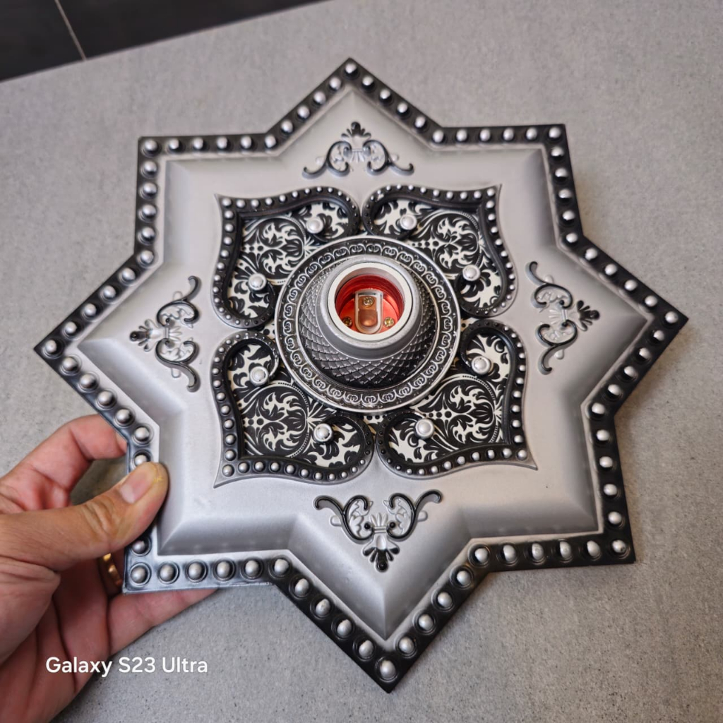 FITING HIAS BESAR BINTANG ORNAMEN PLAFON PVC 30CM / FITTING LAMPU PLAFON 30x30  BT 09 fitting 30CM